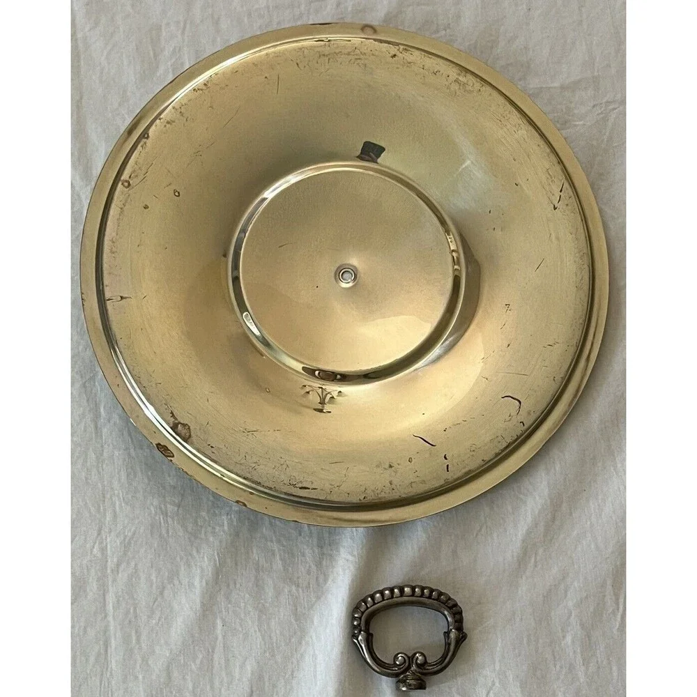 Serving Dish Vintage MCM Clear Glass Divided 5‎ Section Covered Lid Footed 10